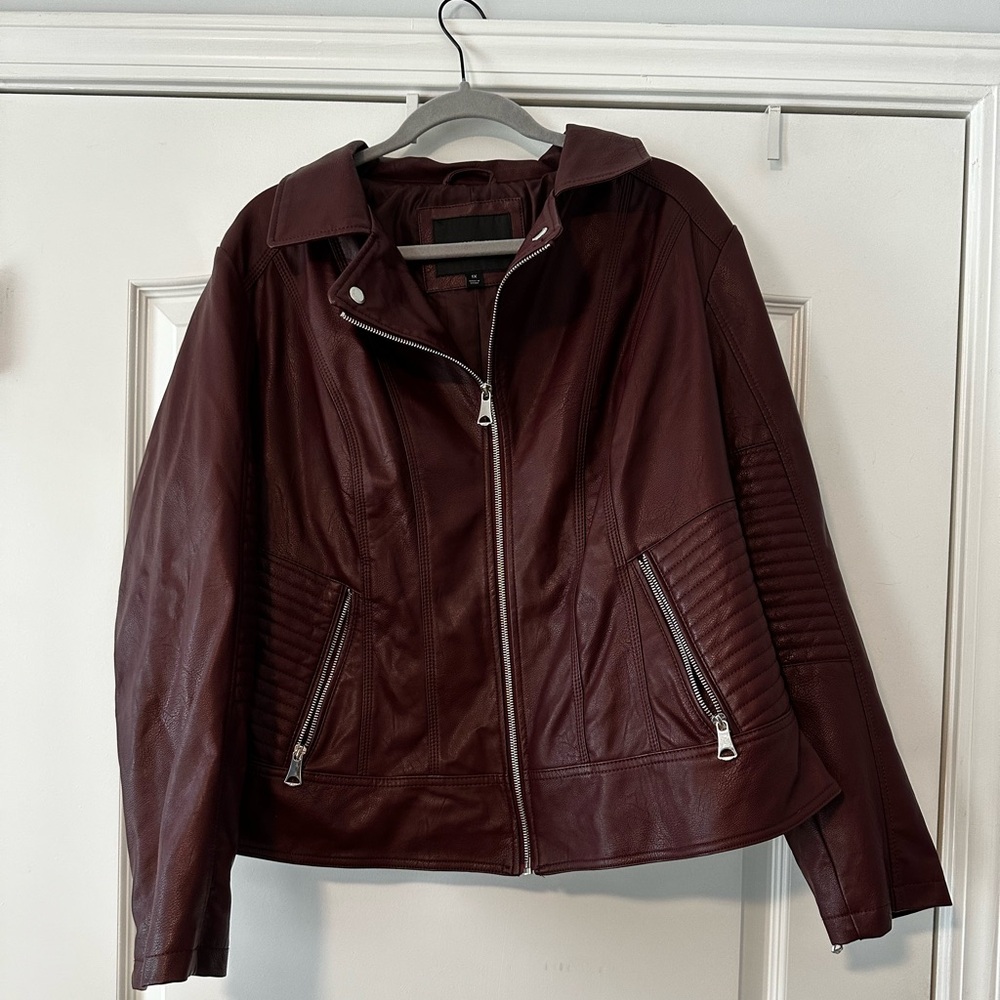 Maroon Leather Jacket